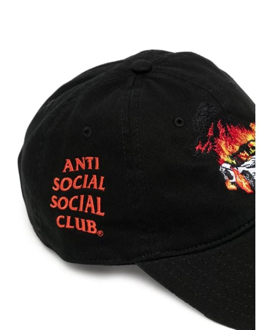 anti-social-social-club-burnout-cap-in-black-for-men-lyst