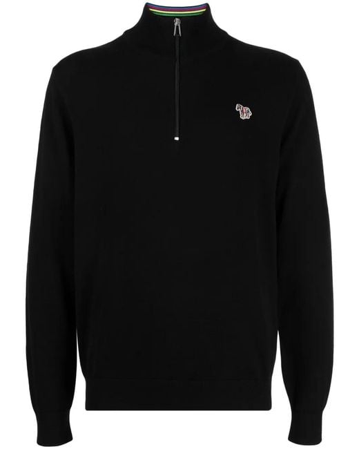 Paul Smith Black Zebra-Appliqué Jumper for men