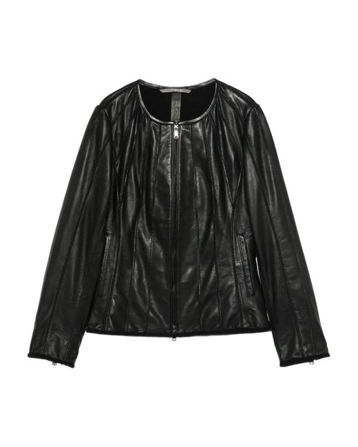 The Jackie Leathers Black Galaxia Zip Leather Jacket