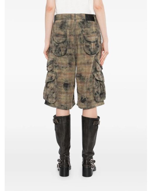 R13 Green Bermouda Cargo Shorts
