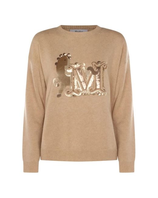 Max Mara Natural Oversized Wool And Cashmere Sweater