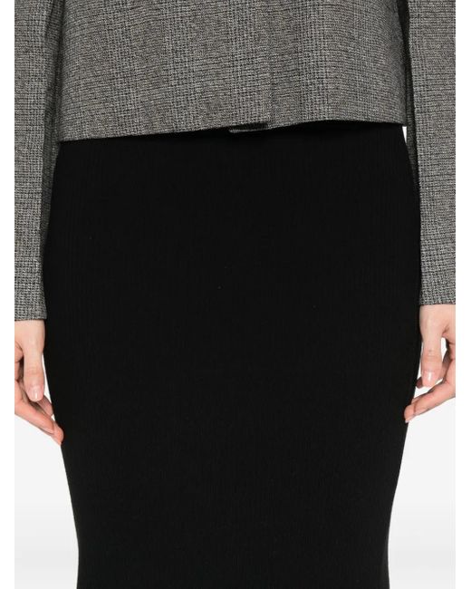 Wardrobe NYC Geribbelde Midi-Rok in het Black
