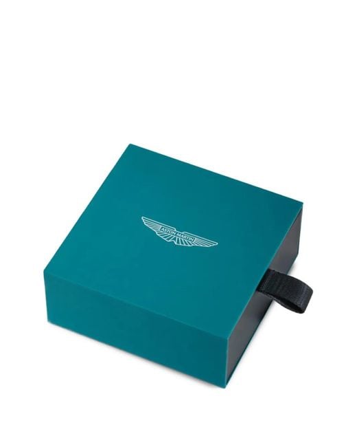 Aston Martin Watches Black Logo Round Cufflinks for men