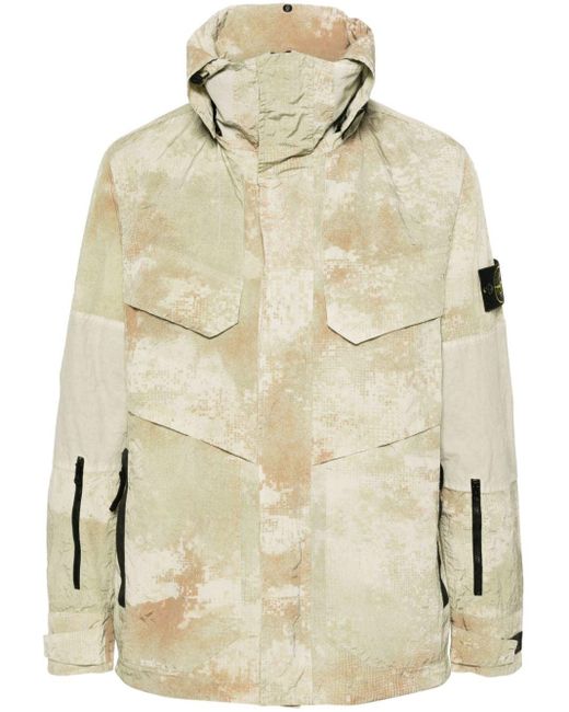 Stone Island Natural Compass-badge Camouflage-print Jacket for men