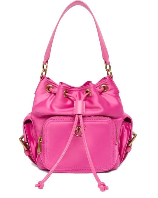 Pinko Pink Love Birds Bucket Bag
