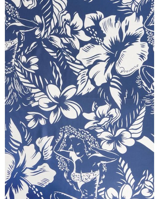 DSquared² Dancing Flowers Schal in Blue für Herren