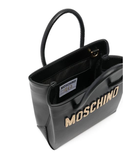 Borsa tote mini con logo di Moschino in Black