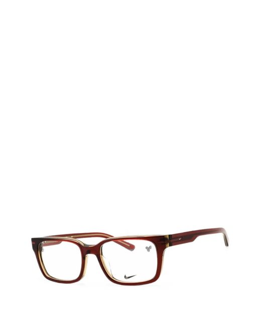 Nike Red Rectangle-Frame Glasses for men