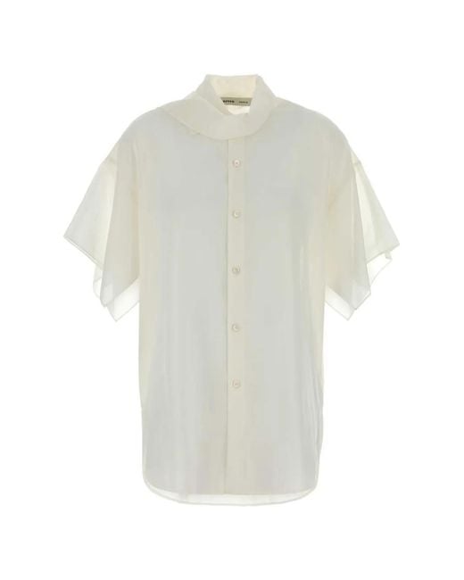Carven White Draped Shirt