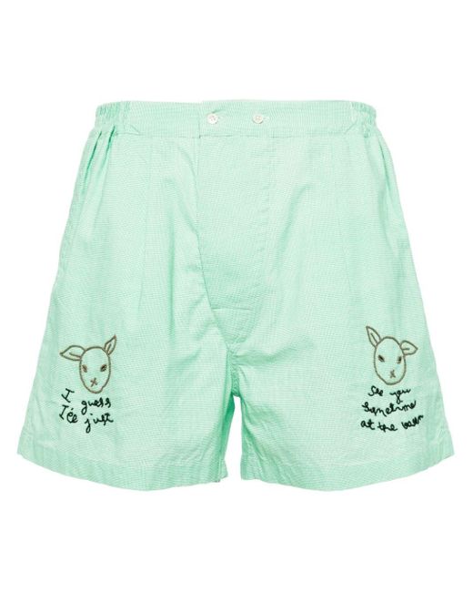Bode See You At The Barn Shorts in Green für Herren