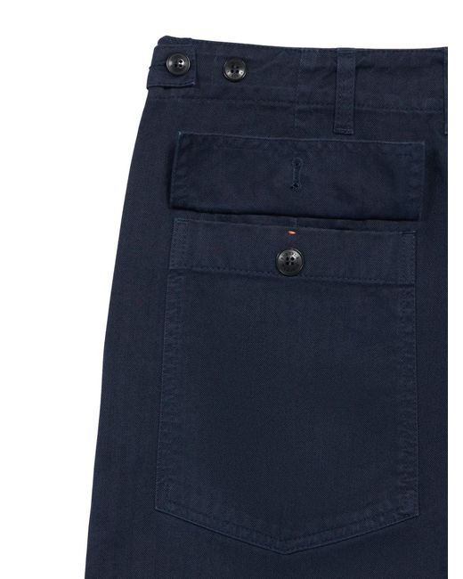 Fortela Blue Newfatigue Patch-Pocket Trousers for men