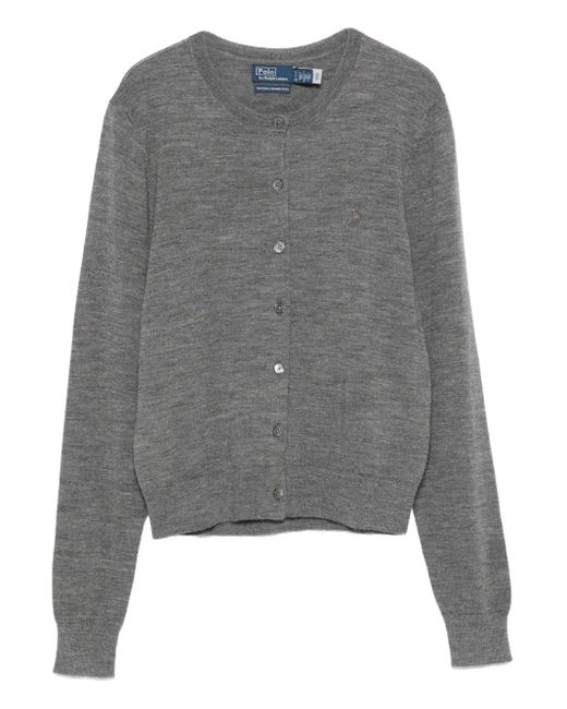 Polo Ralph Lauren Gray Button-Front Wool Cardigan