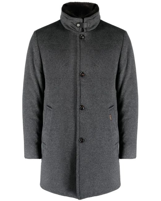 Moorer Gray Bond Single-Breasted Padded Coat for men