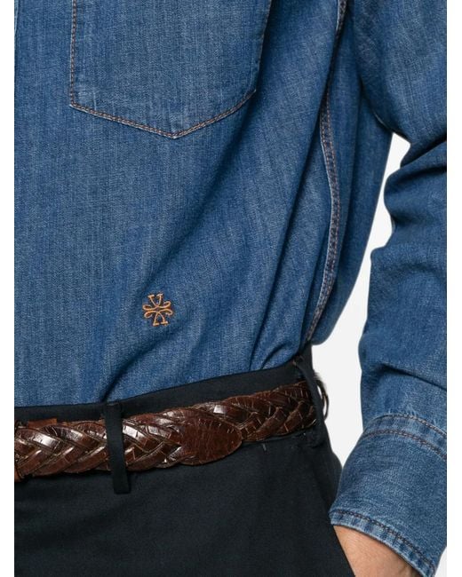 Jacob Cohen Blue Western Denim Shirt for men