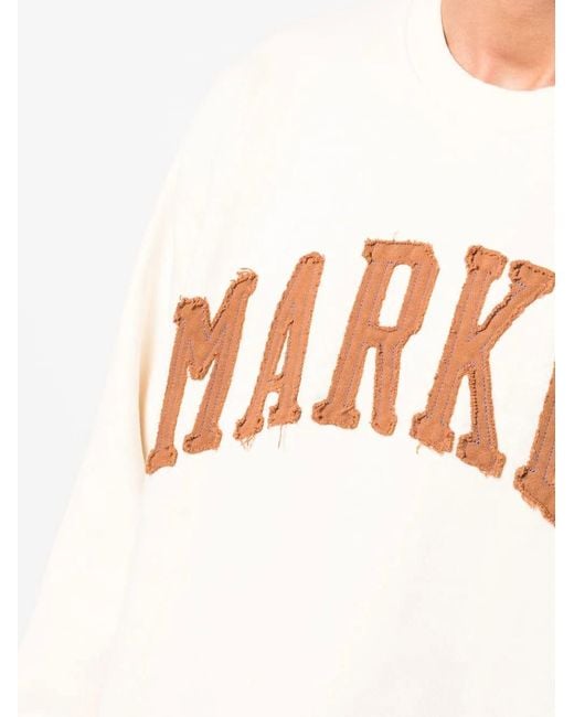 Market White Embroidered-Logo Sweatshirt for men