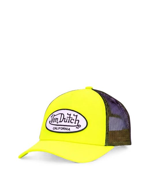 Von Dutch Yellow Logo-Patch Mesh-Panel Cap for men