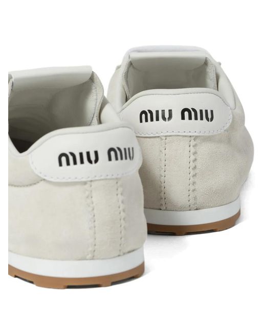 Miu Miu White Leather Sneakers