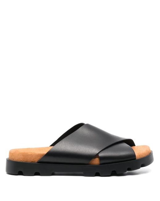 Camper Black Brutus Cross Strap Sandals