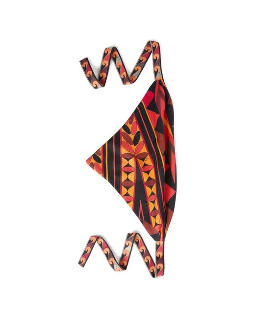 Emilio Pucci Red Manuba Print Silk Bandana