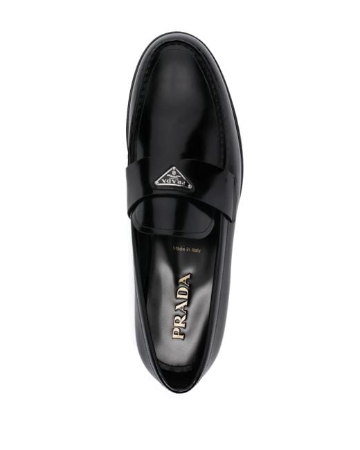 Prada Black Leather Loafers for men
