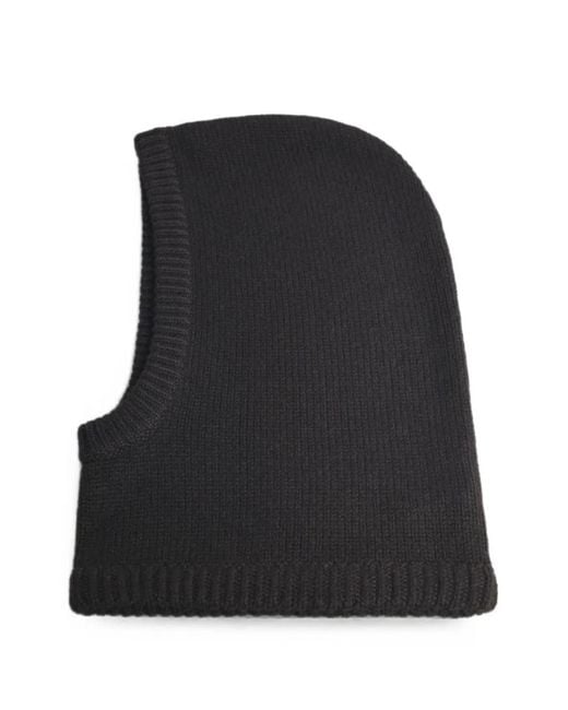 Lisa Yang Black Astri Ribbed Balaclava Hat