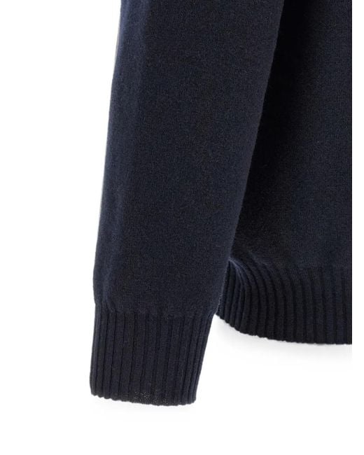 Roberto Collina Blue Half-Zip Chest-Pocket Polo Shirt for men