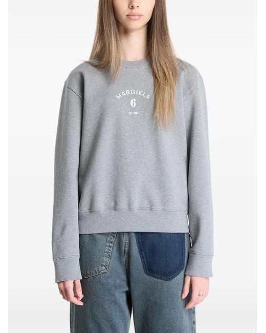 MM6 by Maison Margiela Blue Sweat À Logo Imprimé