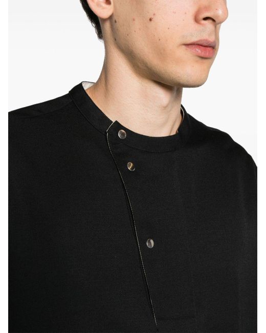 Chemise en laine à design asymétrique OAMC pour homme en coloris Black