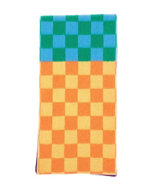 Howlin' By Morrison Orange Écharpe Cosmic À Motif Damier
