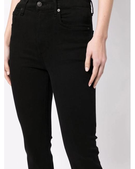 Citizens of Humanity Black High-Waisted Vintage Slim-Cut Jeans