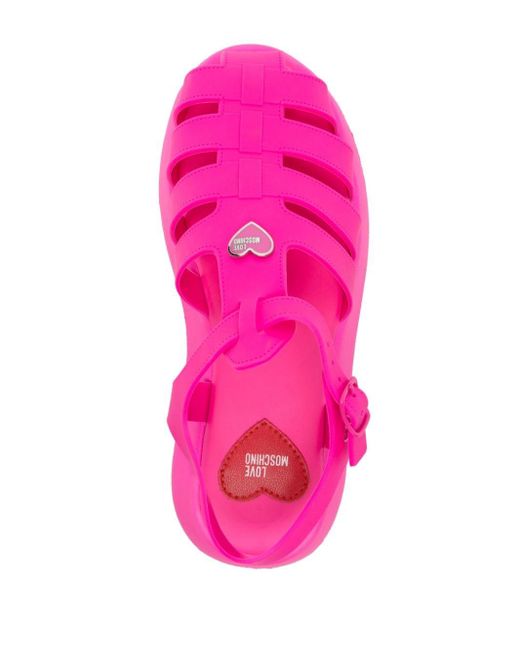 Love Moschino Pink Caged Platform Sandals