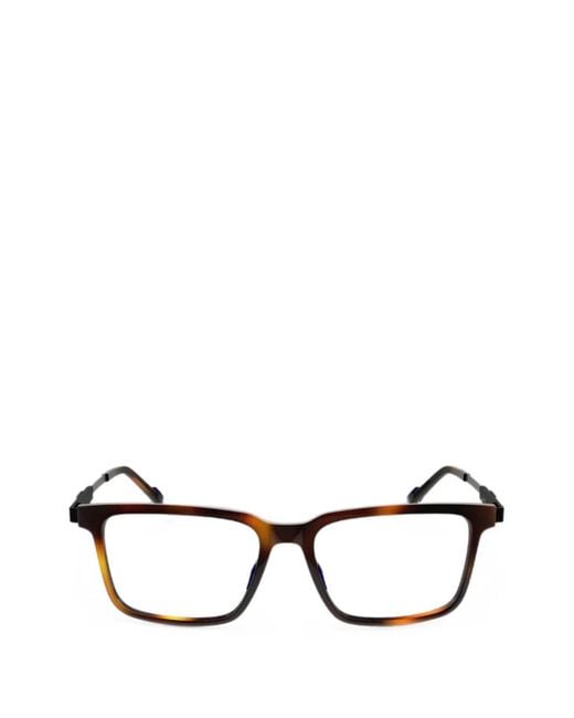 Zeiss Brown Tortoise-Effect Rectangle-Frame Glasses for men