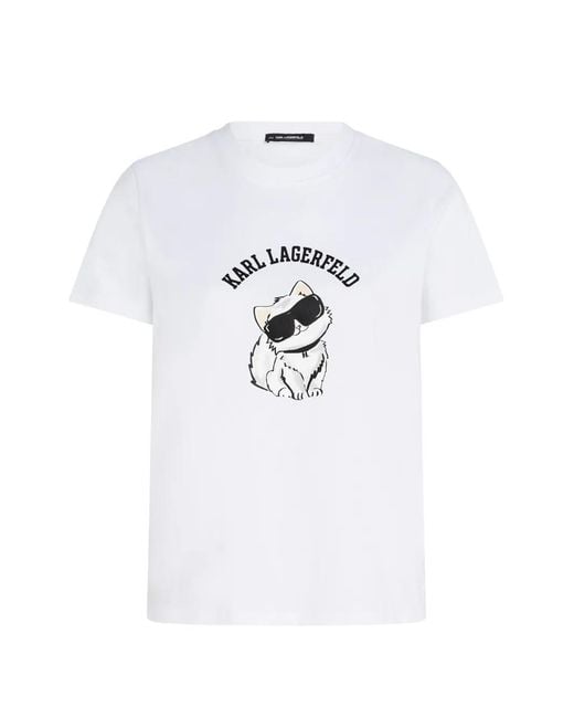 Karl Lagerfeld White Ikon Choupette T-Shirt