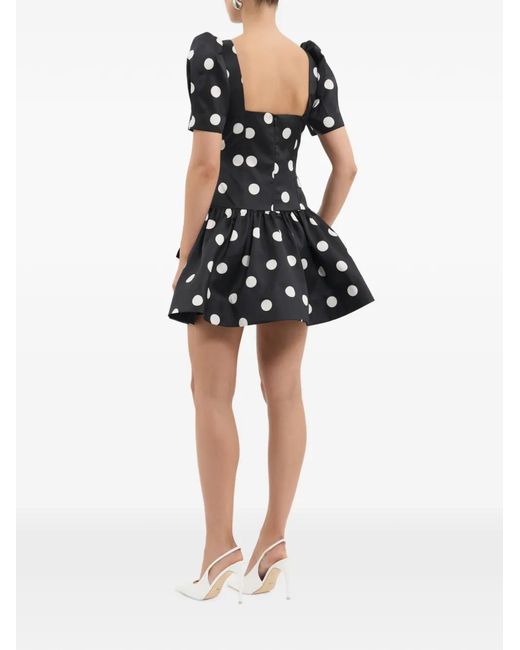 Rebecca Vallance Black Bacio Short-Sleeve Mini Dress