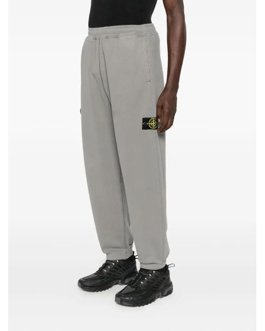 Stone Island Gray Cotton Track Pants for men