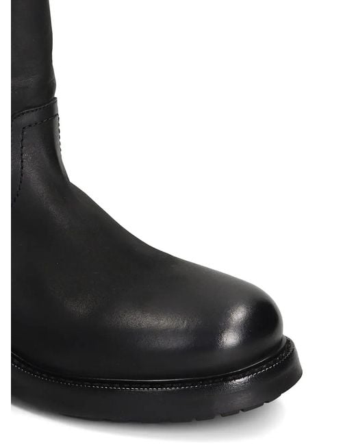 strategia shoes Black Pull-Tab Leather Boots