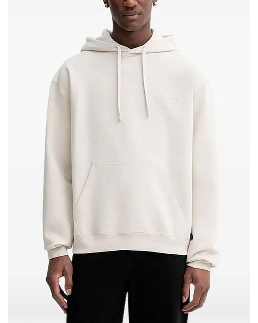 AllSaints White Xander Drawstring Hoodie for men