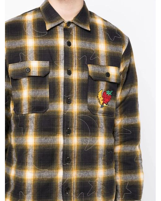 Sky High Farm Black Quilted Flannel Shirt for men