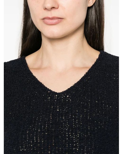 Fabiana Filippi Black V-Neck Bouclé Tank Top