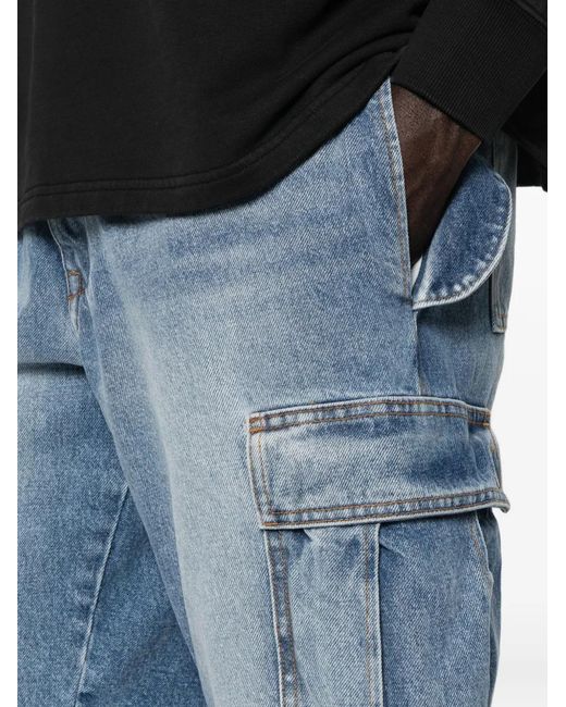 GALLERY DEPT. Blue Cargo Raw-Cut Shorts for men