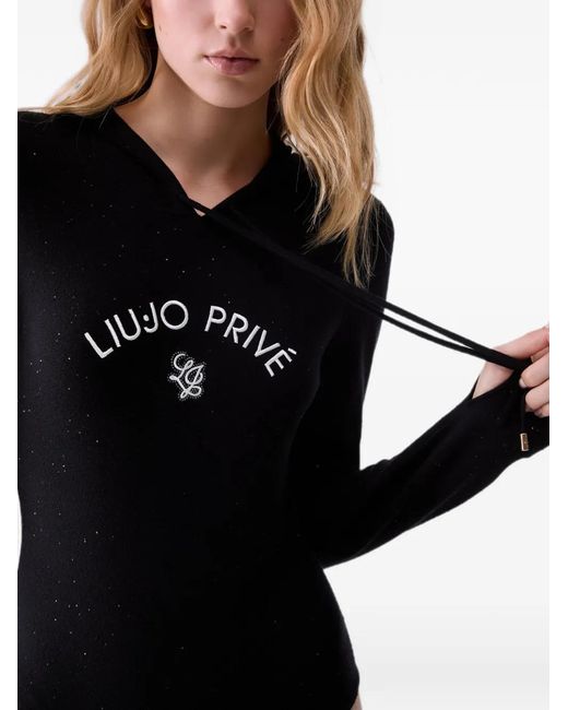 Liu Jo Black Knit Bodysuit With Hood