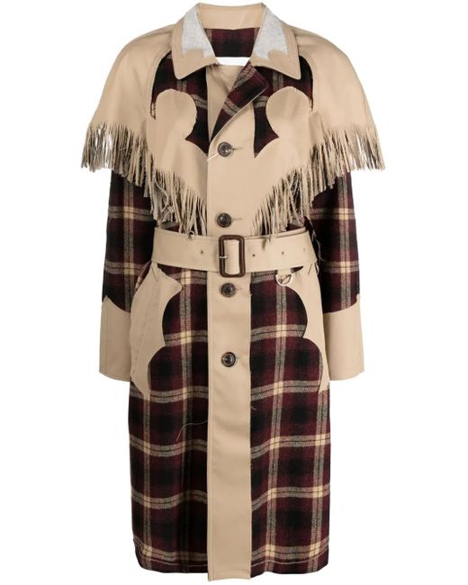 Cappotto A Quadri di Maison Margiela in Natural