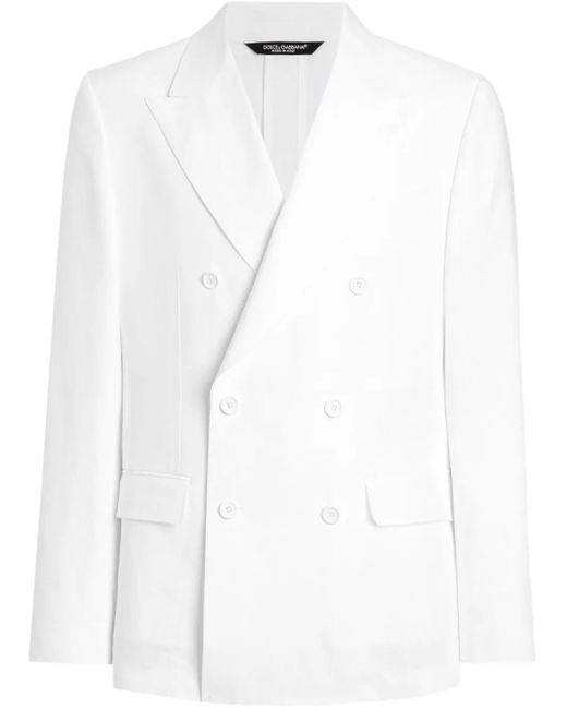 Dolce & Gabbana White Double Breasted Blazer for men