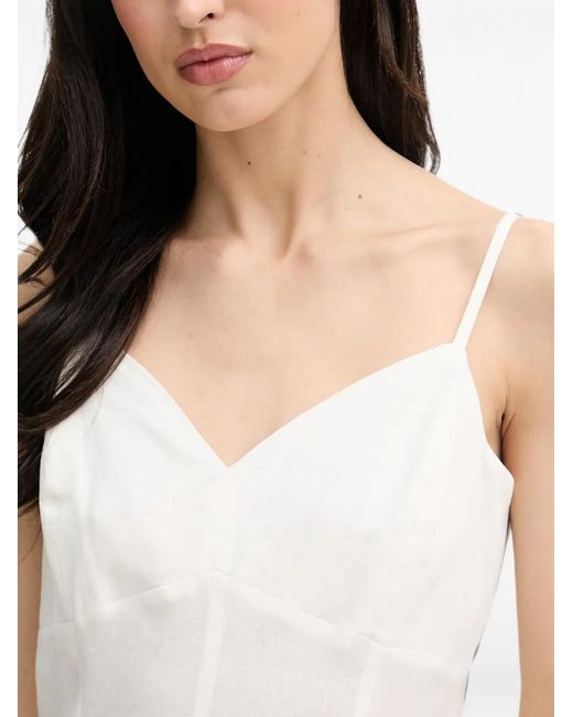 GAUDI White V-Neck Flared Mini Dress