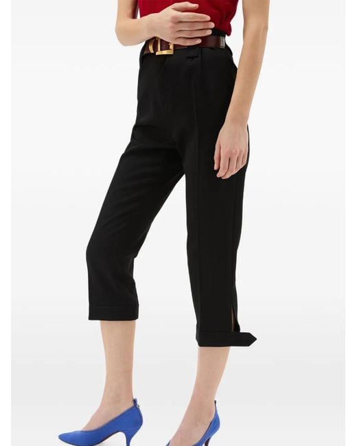 Versace Wollen Capri Broek in het Black