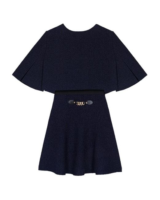 Maje Black Chain-Embellished Mini Day Dress