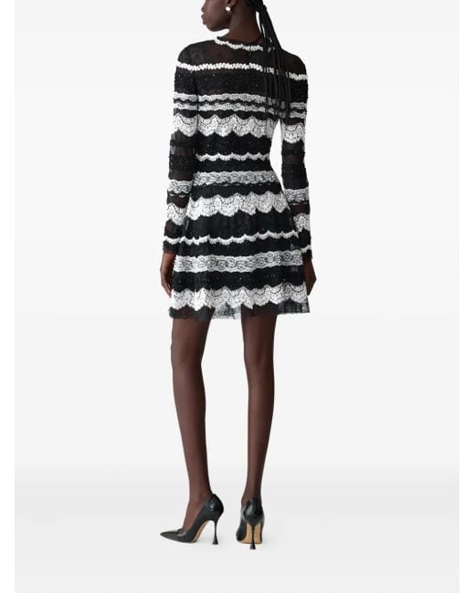 Carolina Herrera レーストリム ドレス Black