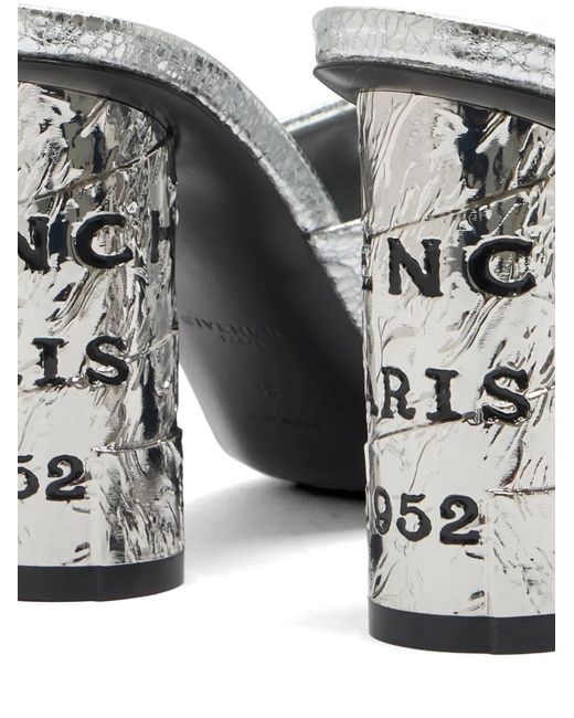 Givenchy White Tape Logo-Print Heeled Sandals