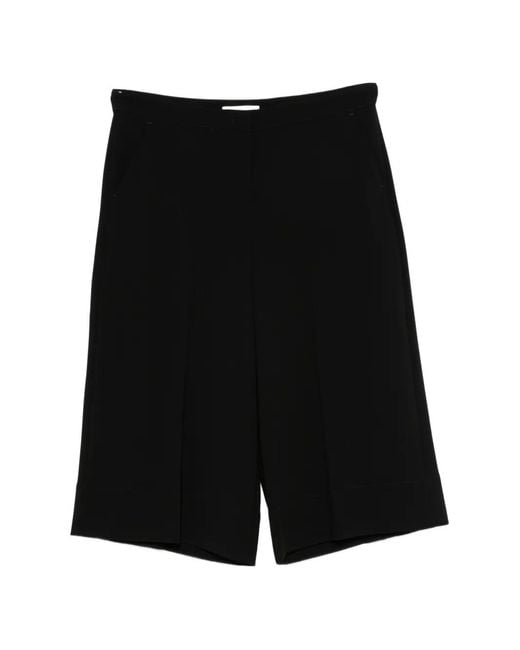 Marina Rinaldi Black Mrnaceri Pressed-Crease Shorts