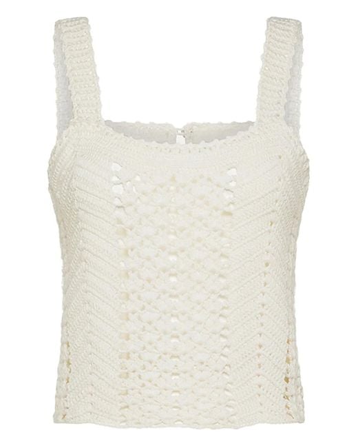 Forte_forte White Crochet Top
